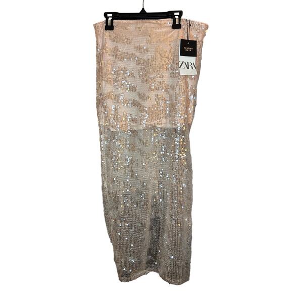 Nwt- Zara -Sequin Skirt-XS - Picture 5 of 6